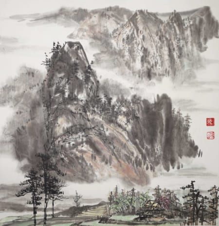 Tranh Thuy Mac Xuân Sớm 68 x 68 cm Mã Hồng Sơn